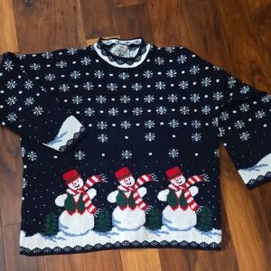 Men's Navy Snowman Sweater